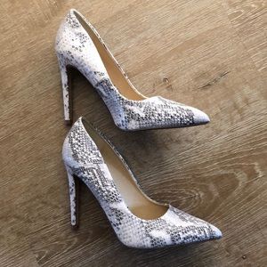 Faux snake skin heels